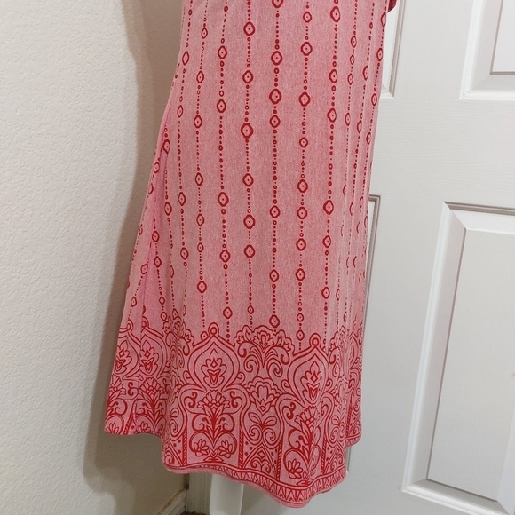 Athleta Dhara burnout dress red geometric athletic athleisure casual knit medium - Picture 3 of 15